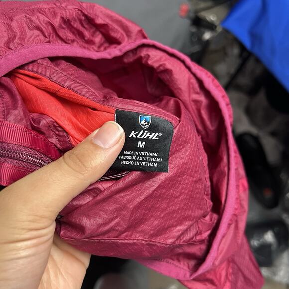 Kuhl Jacket Womens Medium Red Parajax Anorak Lightweight Full Zip Outdoor Hooded - Picture 7 of 9